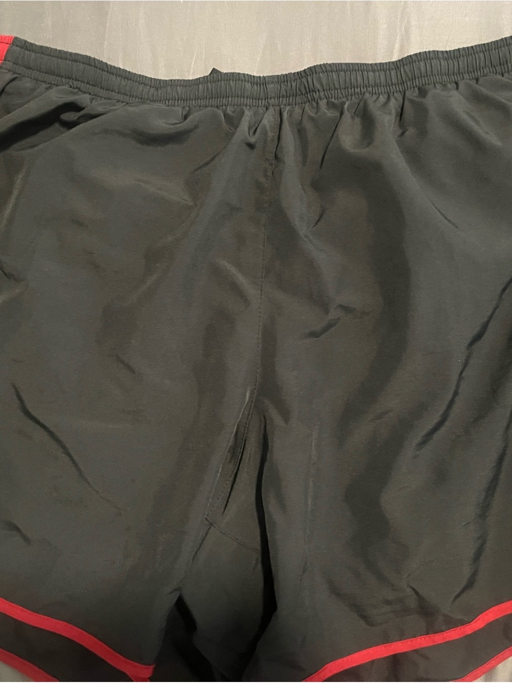 Nike Women's Black Athletic Shorts with Red Trim